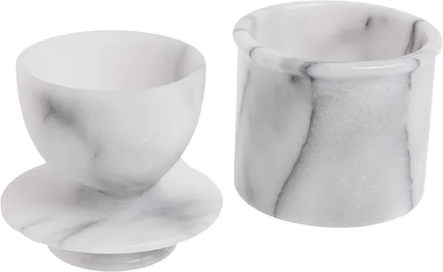 Vista 2 de Mantequillera Norpro de mármol, color blanco, talla única , Blanco crudo