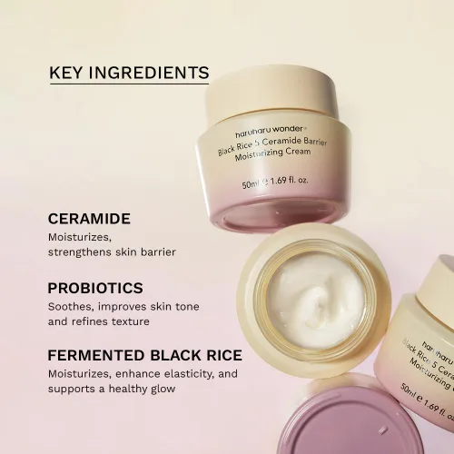 Vista 4 de HARUHARU Wonder Black Rice 5 Ceramide Barrier Crema Hidratante 0.50 fl oz, Reparación de Barrera, Ceramidas, Cuidado de la Piel Seca, Hidratación