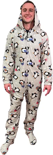 Vista 3 de Forever Lazy - Mameluco con pies para adultos, pijamas de una sola pieza para hombre o mujer, overol unisex, con pies desmontables