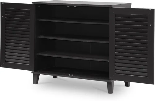 Vista 4 de Gabinete para almacenar calzado Baxton Studio Coolidge, Madera, Espresso
