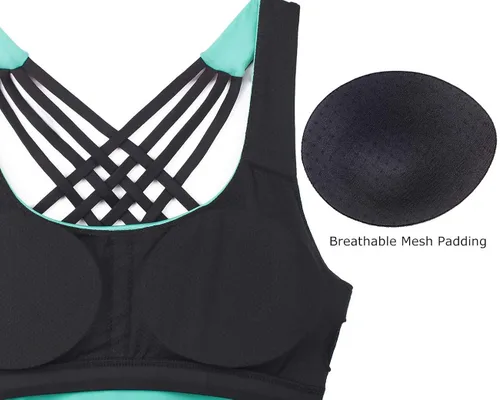 Vista 6 de Icyzone Camiseta para yoga ejercicio ropa activewear con brasier para mujer