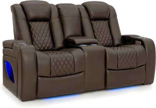 Vista 13 de Seatcraft Anthem LT - Sofá de cine en casa con mesa plegable Marrón