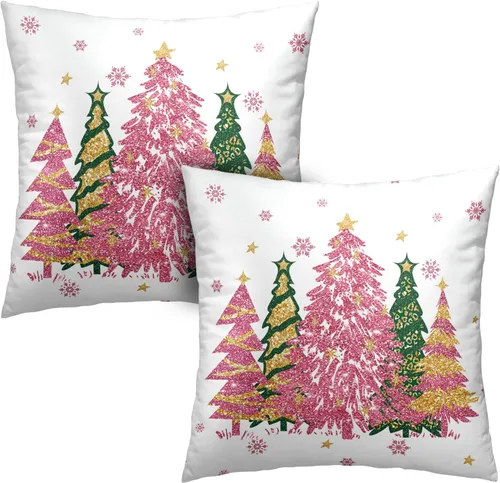 Vista 59 de Juego de 2 fundas de almohada abstractas bohemias de 16 x 16 pulgadas, modernas fundas de almohada de mediados de siglo, diseño de hojas verdes