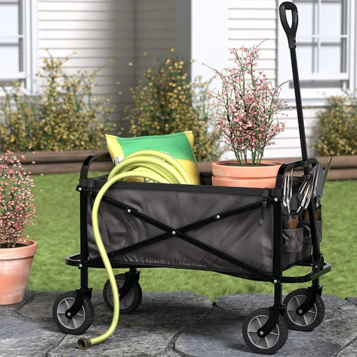 Vista 7 de Amazon Basics - Carro plegable resistente para exteriores, para deportes al aire libre, con capacidad de peso de 265 libras, para acampar, jardín