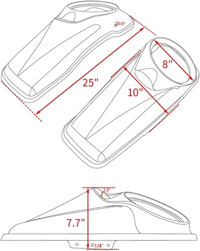Vista 4 de Tapas para bocinas de motocicleta aptas para 2014+ Harley Touring Hard Saddle Bags - Whisky ámbar, 8 pulgadas Amber Whiskey