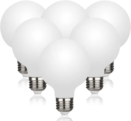 Vista 12 de Paquete de 2 bombillas LED globo G30 (G95), bombillas LED Edison regulables de 5.5W equivalentes a 50 vatios, blanco cálido 2700K, 500LM, base E26