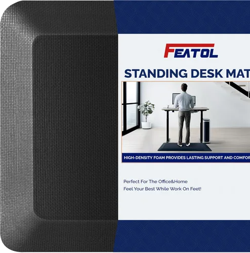 Vista 10 de FEATOL Tapete antifatiga para estar de pie, 9/10 extra grueso, ergonómico, de pie, cómodo tapete de espuma viscoelástica para estar de pie en casa
