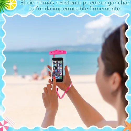 Vista 6 de Paquete de 40 bolsas universales transparentes impermeables para teléfono, coloridas