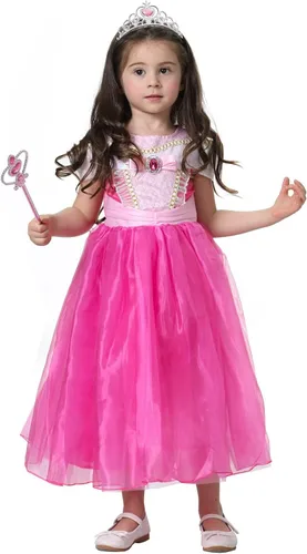 Vista 6 de Plustrong Vestido de princesa para niñas pequeñas, disfraz de princesa de Halloween