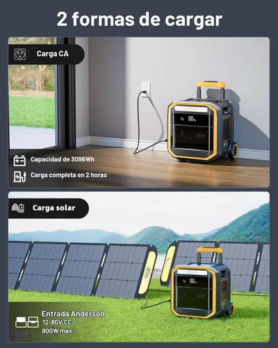 Vista 7 de VTOMAN Estación de energía portátil FlashSpeed Pro 3600, 3096Wh 3600W LFP