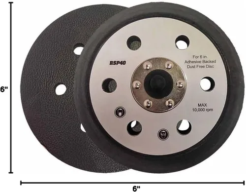 Vista 4 de Reemplazo 17000 6 pulgadas PSA/adhesivo almohadilla de lijado posterior con 6 agujeros para cable Porter 7336 7335 para almohadillas superiores