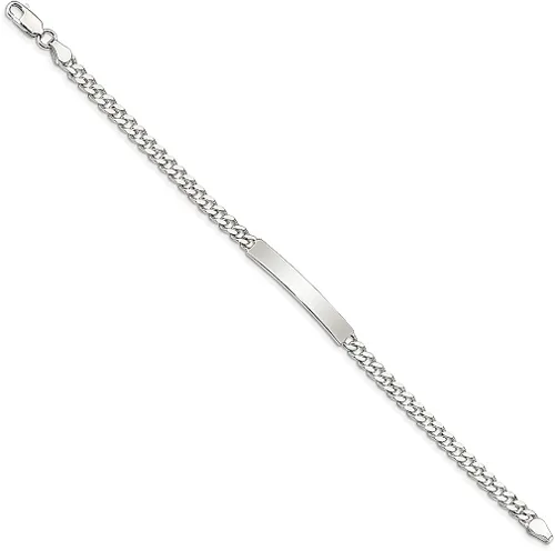 Vista 2 de 925 Sterling Silver Engraveable Curb Link Id Bracelet Fine Jewelry For Women Gifts For Her