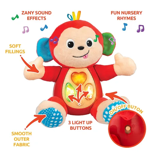 Vista 6 de Sleepytime Serenity Bundle: Celestial Crib Mobile & Lullaby Monkey Plush con luces calmantes y melodías