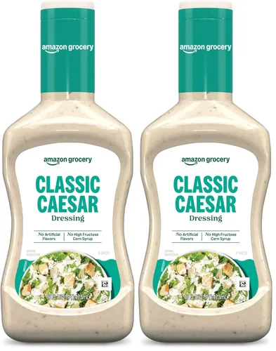 Vista 5 de Amazon Grocery, Aderezo César clásico, 16 onzas líquidas (anteriormente Happy Belly, el embalaje puede variar)