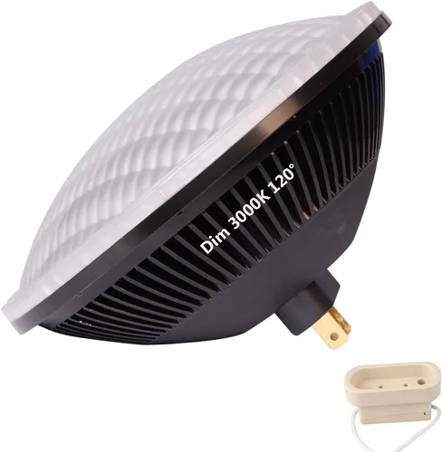Vista 8 de KAPATA Bombilla LED regulable Par56 de 500 W de repuesto NSP de 24 grados, haz LED de 36 W, color blanco suave, 3000 K, base GX16D AC110-130 V