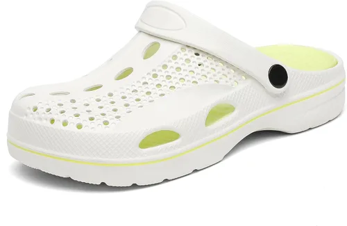 Vista 4 de SOSOWHLTE Zuecos con soporte de arco para hombre y mujer, zapatos de jardín, pantuflas de playa para exteriores con plantilla acolchada extraíble