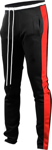 Vista 38 de SCREENSHOT-Track Pants S41700 Mens Premium Slim Athletic Fitness Lifestyle Workout Bottoms - Classic Fit S41700 Bk/Pu