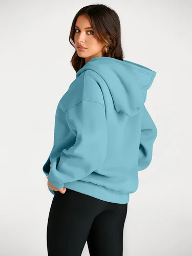 Vista 165 de Trendy Queen - Sudaderas extragrandes con capucha para mujer, suéteres de manga larga, sin botones, de vellón, de otoño, ropa de invierno