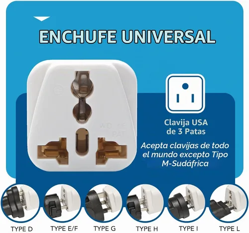 Vista 3 de Ceptics Adaptador de enchufe de Europa a EE. UU., adaptador de enchufe tipo B de EE. UU. compatible con enchufes de Europa, India y otros países. El