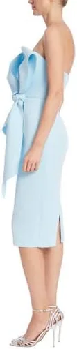 Vista 3 de Badgley Mischka Vestido de cóctel sin tirantes con lazo frontal