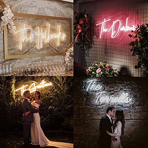 Vista 3 de CiCiYours - Letreros de neón LED, hechos a mano, para boda, fiesta de cumpleaños, hogar, habitación, tienda, logotipo, bar, novia, regalos, nombre