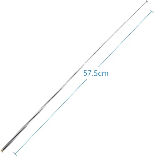 Vista 5 de Antena telescópica FM 2 uds. Antena de radio DAB 7 secciones FM Antena de radio portátil 57.5CM/22.6IN para TV FM/VHF/UHF estéreo DVB-T Recepción