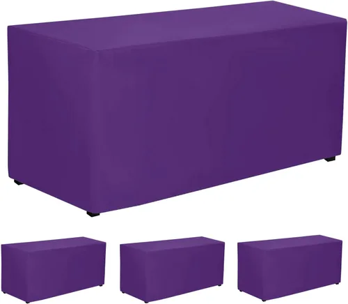 Vista 14 de PLOYMONO - Juego de 2 manteles ajustables, mantel de longitud hasta el suelo para mesa rectangular de 4 pies (122x61 cm) de poliéster, ideal