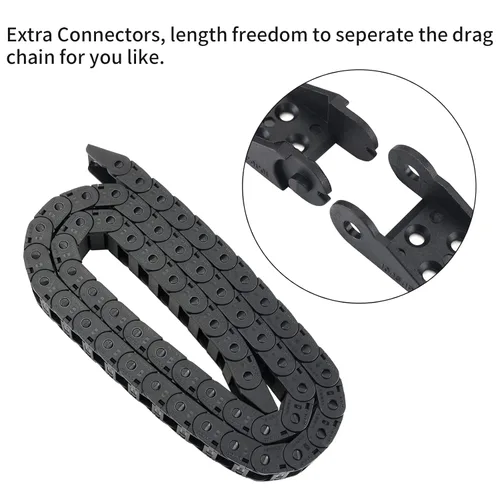Vista 4 de BCZAMD - Conectores de extremo de cadena de arrastre de 0.394 x 0.591 in, piezas de cadenas de repuesto para cable abierto exterior, cadenas