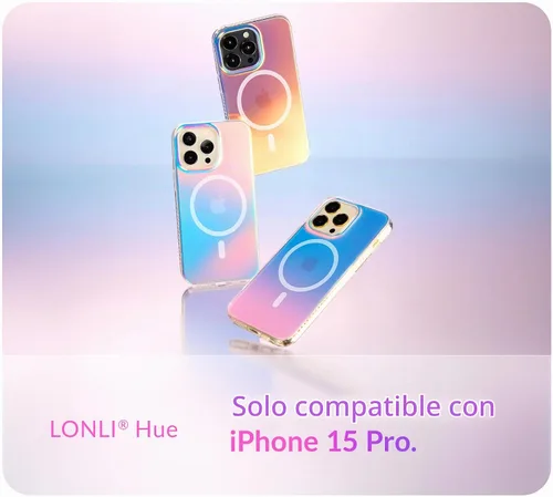 Vista 2 de LONLI Hue - Funda magnética para iPhone 15 Pro - [Compatible con Magsafe] - [Parachoques absorbente de impactos 360°]