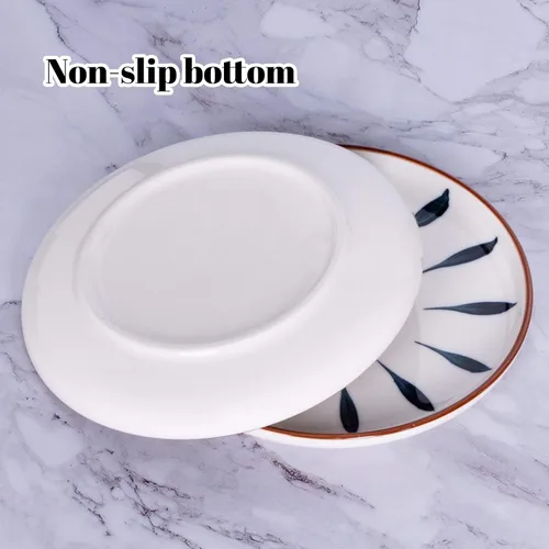 Vista 5 de Aquiver Platos de cerámica para postre de 6 pulgadas, platos de porcelana pintados de color, platos pequeños para fiesta de té, para pasteles