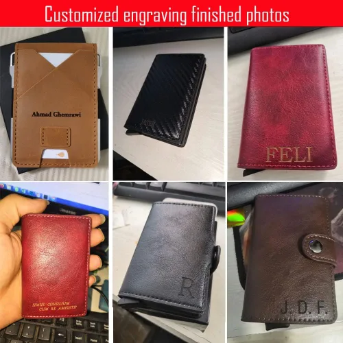 Vista 9 de Cartera ultrafina con bloqueo de RFID segura para tarjetas de crédito, Negro -, Minimalista