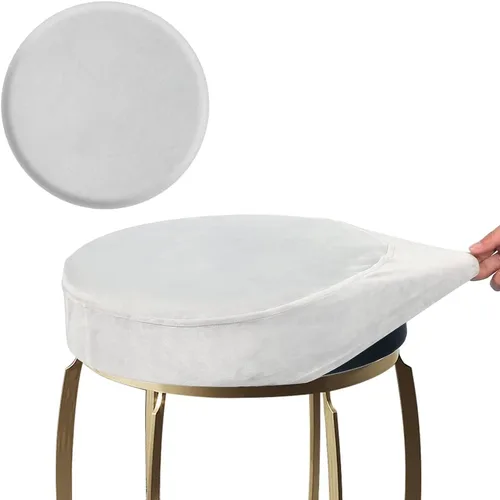 Vista 7 de SINOSSO Funda para taburete de bar, terciopelo súper suave de diámetro.11-13 pulgadas, redonda, elástica, lavable, a prueba de polvo para muebles