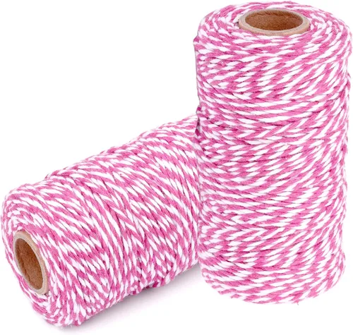 Vista 22 de Cuerda de Hilo de Algodón para Panaderos: 2 Rollos de Cordel para Manualidades Envolver Regalos - 656 Pies de Cordel Negro Blanco para Cocina