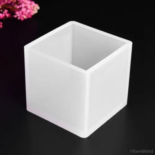 Vista 3 de Moldes epoxi de arcilla polimérica/resina – Juego de 2 formas de silicona – Cubo/Esfera – Crea tus propios objetos transparentes u opacos – Fácil