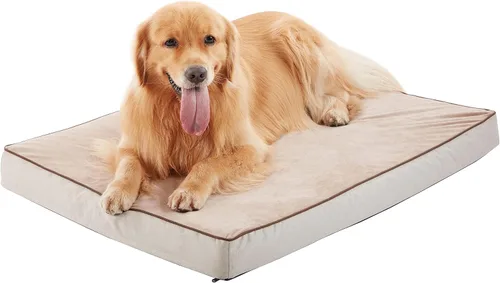Vista 27 de Cama refrescante para perros grandes, cama ortopédica de espuma viscoelástica para mascotas con funda extraíble lavable, ideal para perros Rosa