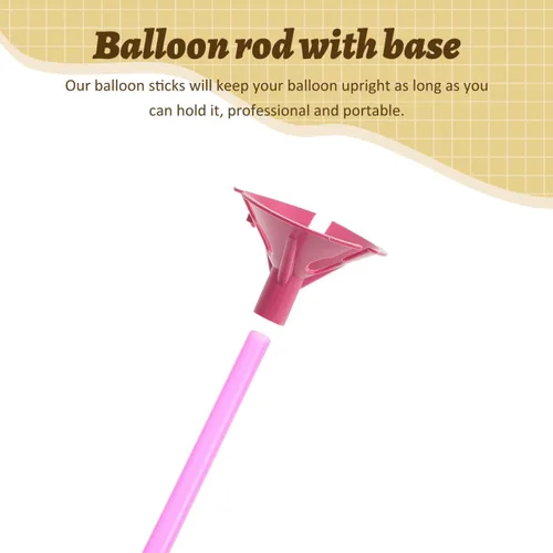 Vista 4 de PRETYZOOM 100 palos y copas para globos, coloridos soportes de globos de plástico para cumpleaños, bodas, vacaciones, celebraciones, eventos