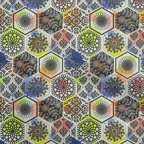 Vista 8 de oneOone Cotton Flex Dark Blue Fabric Floral DIY Clothing Quilting Fabric Print Fabric By Yard 40 Inch Wide-2H Azul Oscuro