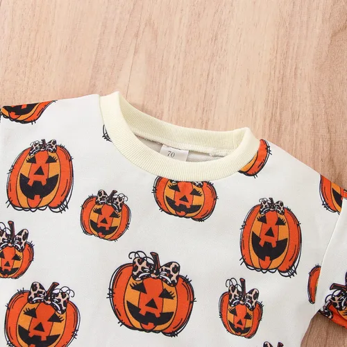 Vista 3 de Thorn Tree Sudadera de manga larga de Halloween para bebé, niño, niña, suéter de gran tamaño, cuello redondo, ropa de otoño e invierno