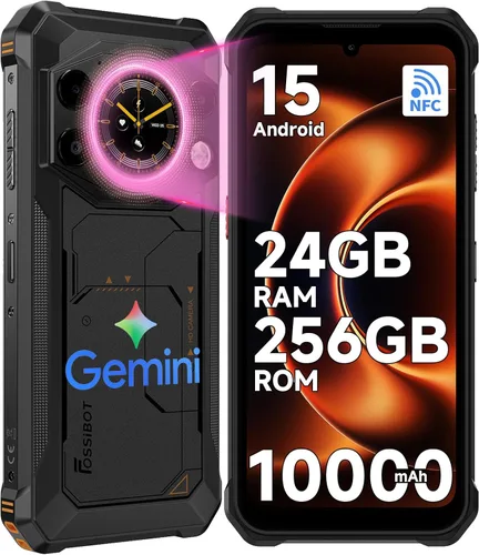 Vista 10 de FOSSIBOT Teléfono resistente F117 de 24 GB+ 256 GB/2 TB, HD de 6.74 Negro