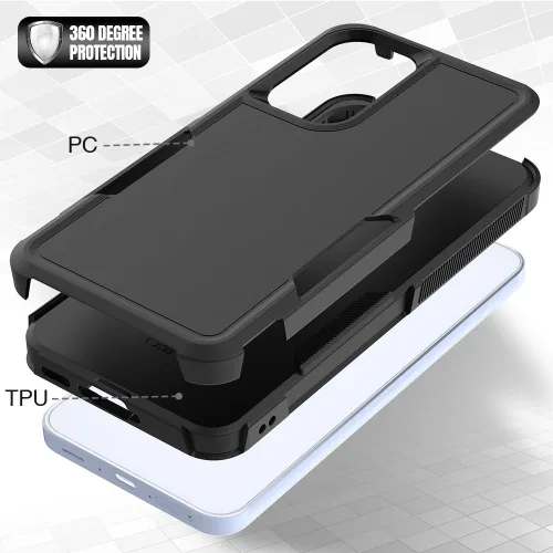 Vista 143 de Jeylly Compatible con Samsung Galaxy A22 5G Funda, Funda Samsung A22 5G con 2pcs protectores de pantalla de vidrio templado