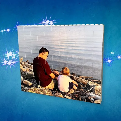 Vista 8 de Impresión fotográfica de bloque de construcción personalizada, regalo personalizado para parejas, amigos o familia, divertido recuerdo de recuerdo