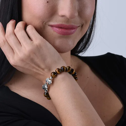 Vista 4 de Pulsera de cuentas de piedra preciosa de ley American West a elección de color y cierre de oso talla A L XL o XXL Metal Gema no conocido