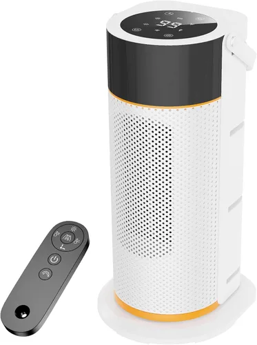 Vista 8 de Calentador eléctrico portátil – Calentadores de calor de cerámica PTC de 1500 W de seguridad rápida con control remoto, temporizador, oscilación