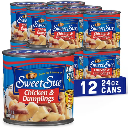 Vista 11 de Sweet Sue Pollo con Dumplings, lata de 24 oz - Sopa lista para calentar y servir - 14g de proteína por porción - Receta hecha desde cero