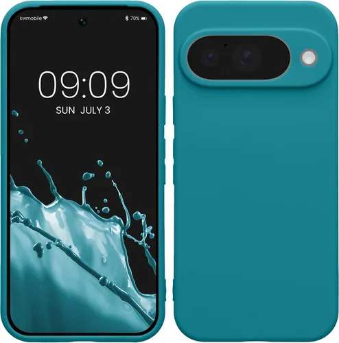 Vista 202 de kwmobile Funda compatible con Google Pixel 9 - Funda protectora delgada de TPU para teléfono - Acabado mate suave - Piedra antigua