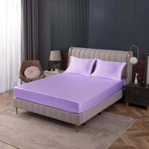 Vista 32 de Homiest Sábana bajera ajustable de satén azul bebé, tamaño individual, bolsillo profundo, ropa de cama lujosa y ultrasuave