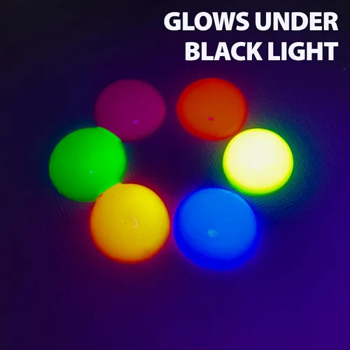Vista 7 de milo Pintura de témpera fluorescente neón lavable, botellas de 16 onzas, 6 colores, fabricada en los Estados Unidos, brilla con luz ultravioleta