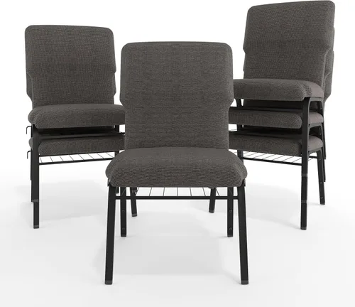Vista 11 de Flash Furniture Advantage - Silla de iglesia con descuento de mármol negro, 21 pulgadas de ancho