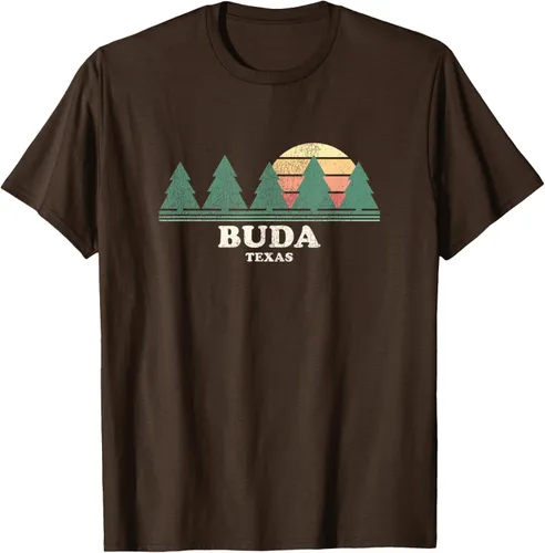 Vista 5 de Buda TX Vintage Throwback Tee Retro 70s Design T-Shirt