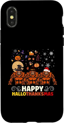 Vista 5 de iPhone 16 Halloween Thanksgiving Christmas Hallothanksmas Bigfoot Case